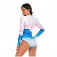One-piece long-sleeved surfing suit sunscreen female swimsuit hot spring diving suit sexy swimsuit 7788