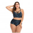 Plus size bikini underwire big cup ladies swimsuit swimwear 8803