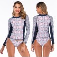 Split long-sleeved surfing suit sunscreen female swimsuit hot spring diving suit swimsuit 6601