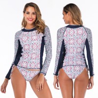 Split long-sleeved surfing suit sunscreen female swimsuit hot spring diving suit swimsuit 6601