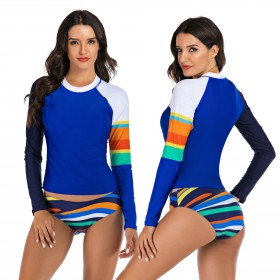 Split long-sleeved surf suit suit sunscreen female swimsuit hot spring diving suit swimsuit 7749