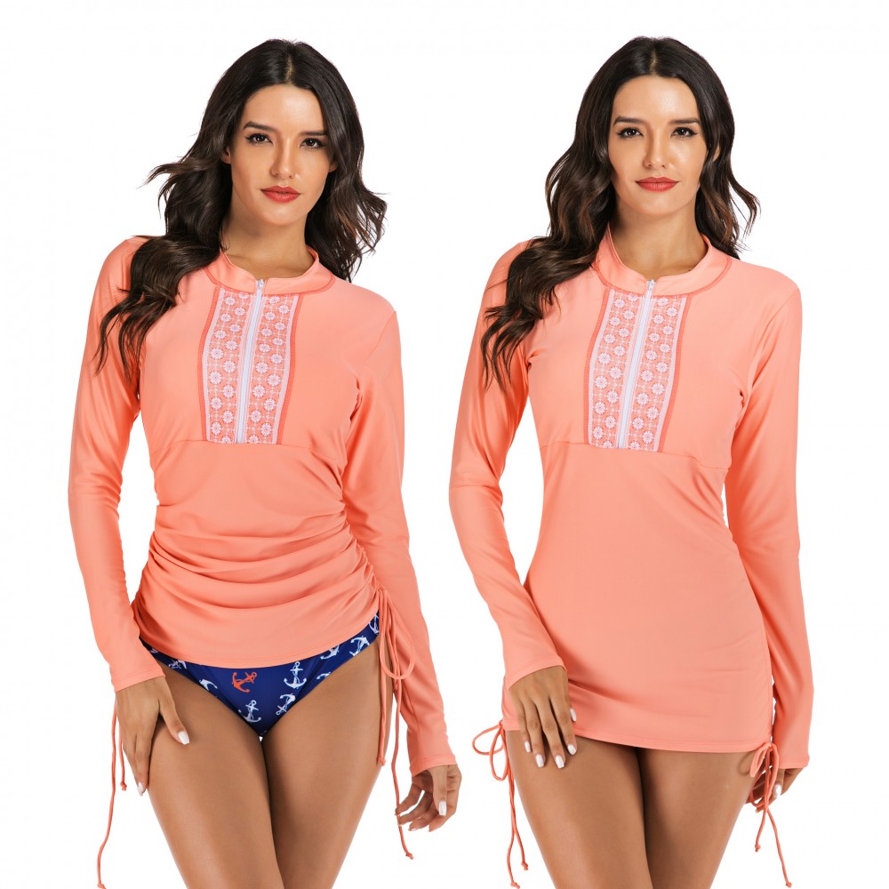 Split long-sleeved surf suit suit sunscreen female swimsuit hot spring diving suit swimsuit 7746