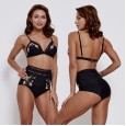 Sexy high waist bikini swimsuit heavy industry embroidery was thin swimsuit 9513