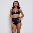 Sexy high waist bikini swimsuit heavy industry embroidery was thin swimsuit 9513