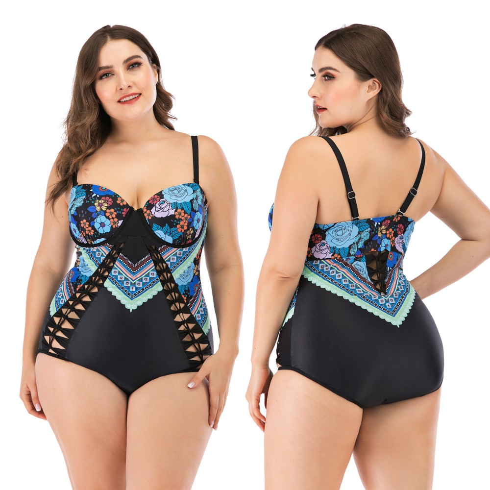 Siamese increase female swimsuit big cup MM swimwear steel support 8838