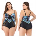 Siamese increase female swimsuit big cup MM swimwear steel support 8838