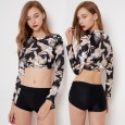 Split long-sleeved surfing suit female swimsuit hot spring swimsuit 9062