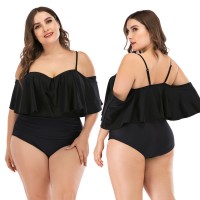 Siamese increase ladies swimsuit big cup MM big ruffled swimsuit 8844