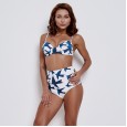 Sexy high-waist bikini swimsuit steel support gathered thin swimsuit 9504