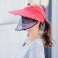 Unisex Anti-fog Removable Mask For Full Protection Sun Hat - Beige 