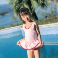 Children's one-piece swimsuit female baby spa skirt swimsuit bowknot cute princess 1009