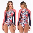 Split long-sleeved surfing suit sunscreen female swimsuit hot spring diving suit swimsuit 6609