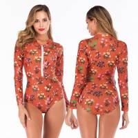 Siamese long-sleeved surfing suit sunscreen female swimsuit hot spring diving suit swimsuit 6633