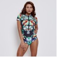 Sexy Siamese female swimsuit hot spring surf suit diving short sleeve swimsuit 9543