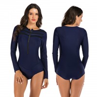 Surfing suit one-piece long-sleeved female swimsuit hot spring swimsuit diving suit 7732