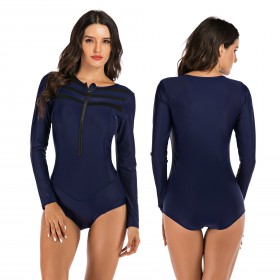 Surfing suit one-piece long-sleeved female swimsuit hot spring swimsuit diving suit 7732