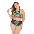 Plus size bikini gathered big cup ladies swimsuit swimsuit 6671