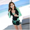 Female Split Flat Angle Long Sleeve Swimsuit Hot Spring Sunscreen Hot Spring Surfing Diving Leisure Swimwear 22