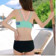 Female Split Flat Angle Long Sleeve Swimsuit Hot Spring Sunscreen Hot Spring Surfing Diving Leisure Swimwear 22