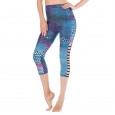 Running tight eight-point shorts yoga pants sports fitness pants female printed leggings 042