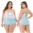 Siamese enlarged female swimsuit big cup MM big ruffled swimsuit 8843