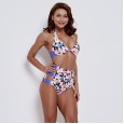 Sexy high waist bikini swimsuit steel support gathered thin swimsuit 9505