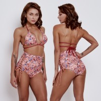 Sexy high-waist bikini swimsuit wearing a rope tie was thin swimsuit 9508