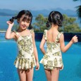 Children's one-piece swimsuit female baby spa skirt swimsuit small yellow croaker cute princess 1016