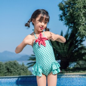 Children's one-piece swimsuit female baby starfish skirt swimsuit mermaid cute princess 1