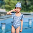 Children's one-piece swimsuit female baby spa loli swimsuit bow cute wave point 1002