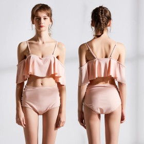 Hot spring sexy lady swimsuit sexy ruffled bikini 9099