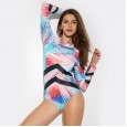 Sexy one-piece female swimsuit hot spring long-sleeved slim surfing diving suit swimsuit 9002
