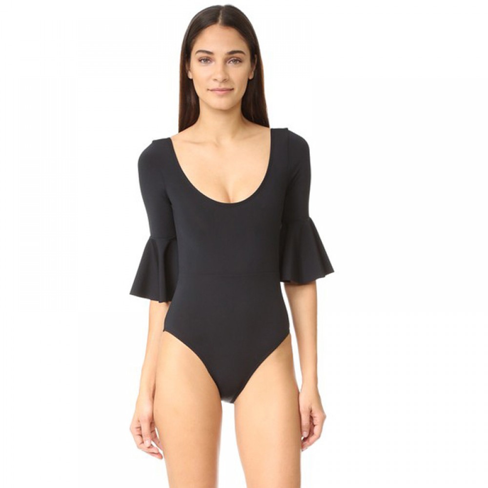 Sexy one-piece female swimsuit hot spring surfing diving long sleeve swimsuit 63
