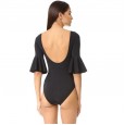 Sexy one-piece female swimsuit hot spring surfing diving long sleeve swimsuit 63