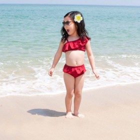 Children girls bikini swimsuit skirt split girl hot spring cute swimsuit 13005