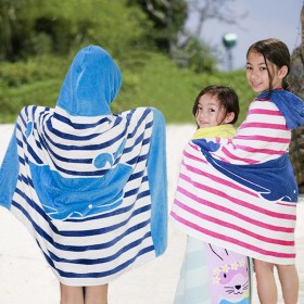 Bath towel style formaldehyde-free beach swimming can wear children's plus size hooded bath towel cloak 76cm