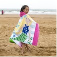 Bath towel style formaldehyde-free beach swimming can wear children's plus size hooded bath towel cloak 76cm