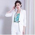 Small suit jacket professional wear spring and summer new solid color acetate lapel jacket one button suit female jacket