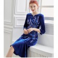 Spring and summer new heavy-duty embroidered and velvet bottoming women's decoration body bag hip fishtail skirt dress