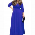 Hot sale new women's plus size deep V net color big swing skirt 7 colors optional sexy dress