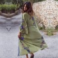 Spring new women's embroidery cardigan long skirt women's embroidery long sleeve dress