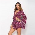 Autumn and winter new casual holiday style printed jumpsuit