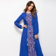 Hot sale new style new style printed waist long sleeve dress