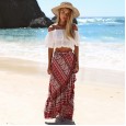 Hot sale bohemian seaside new printed split skirt skirt