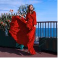 Summer new women's bohemian deep V-neck dress with long slits and long skirt