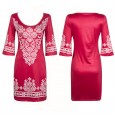 National Cashew Flower Slim Elastic Plus Size Dress New