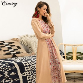 Autumn and winter new products new printed long-sleeved dress