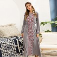 Autumn and winter new products new printed long-sleeved dress