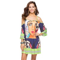 Women's dresses beach sling dresses hot sale new printed milk silk plus size skirt