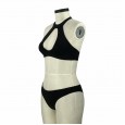 Spring and summer new split swimsuit ladies hollow solid color swimsuit